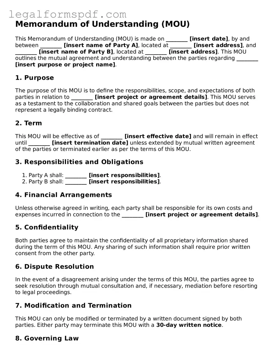 Official Memorandum of Understanding Document