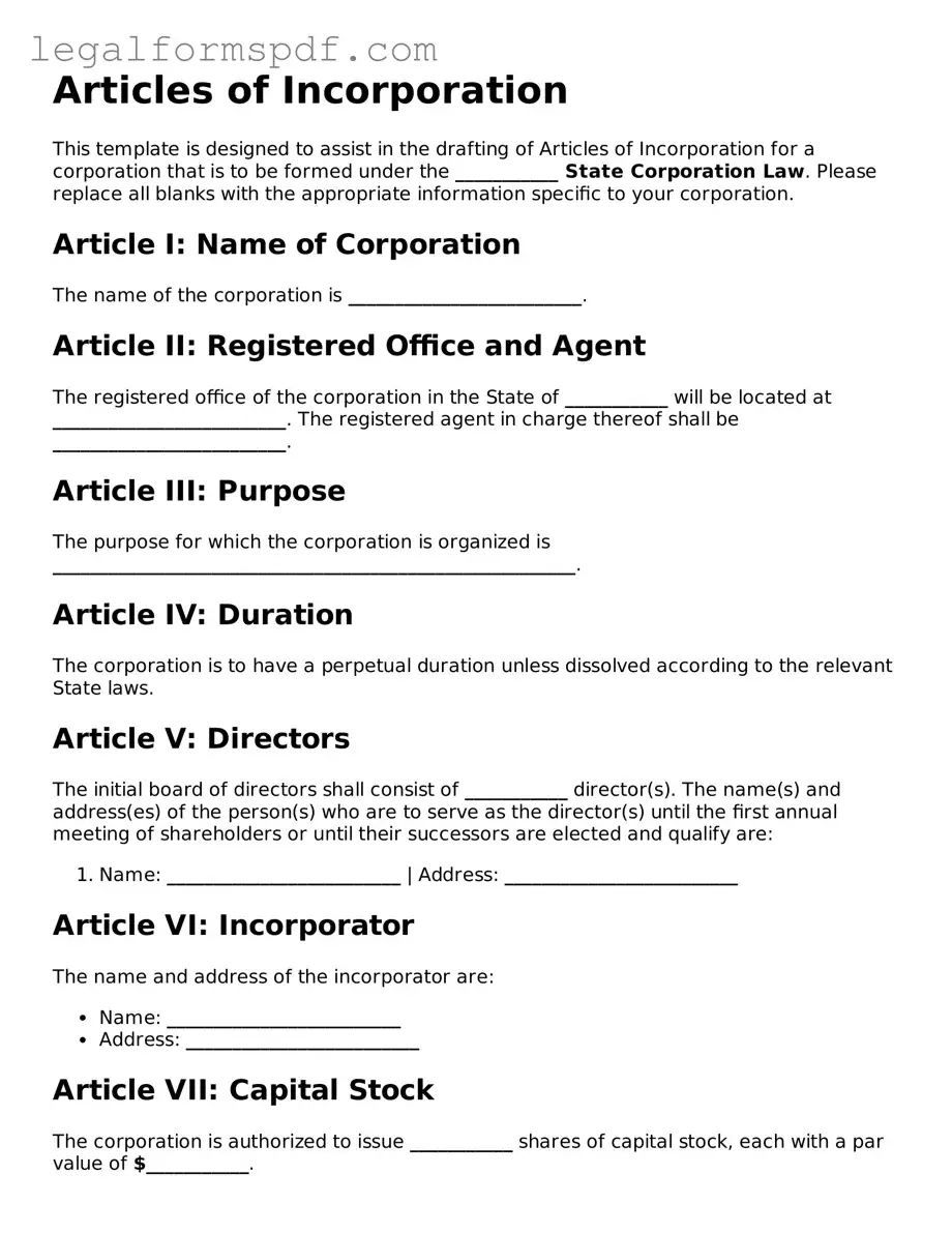 Official Articles of Incorporation Document