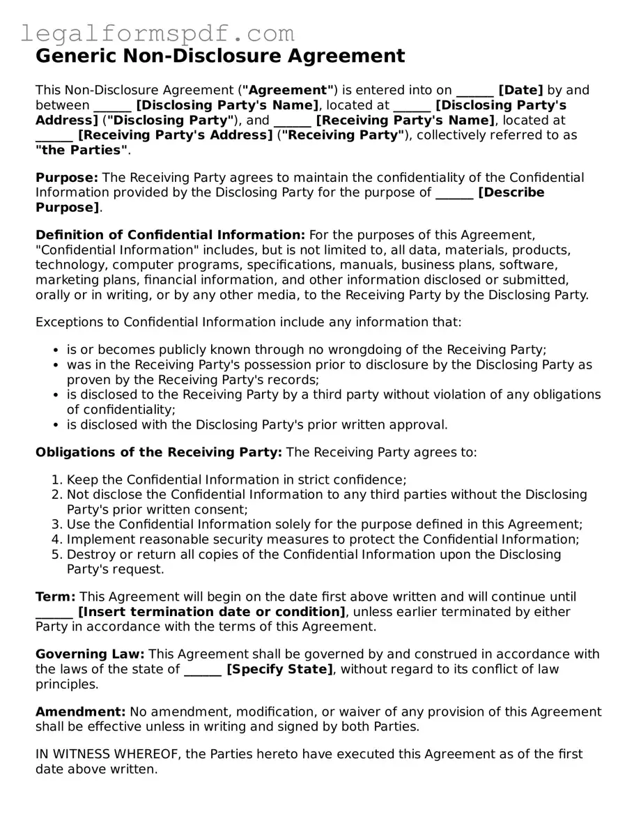 Official Non-disclosure Agreement Document