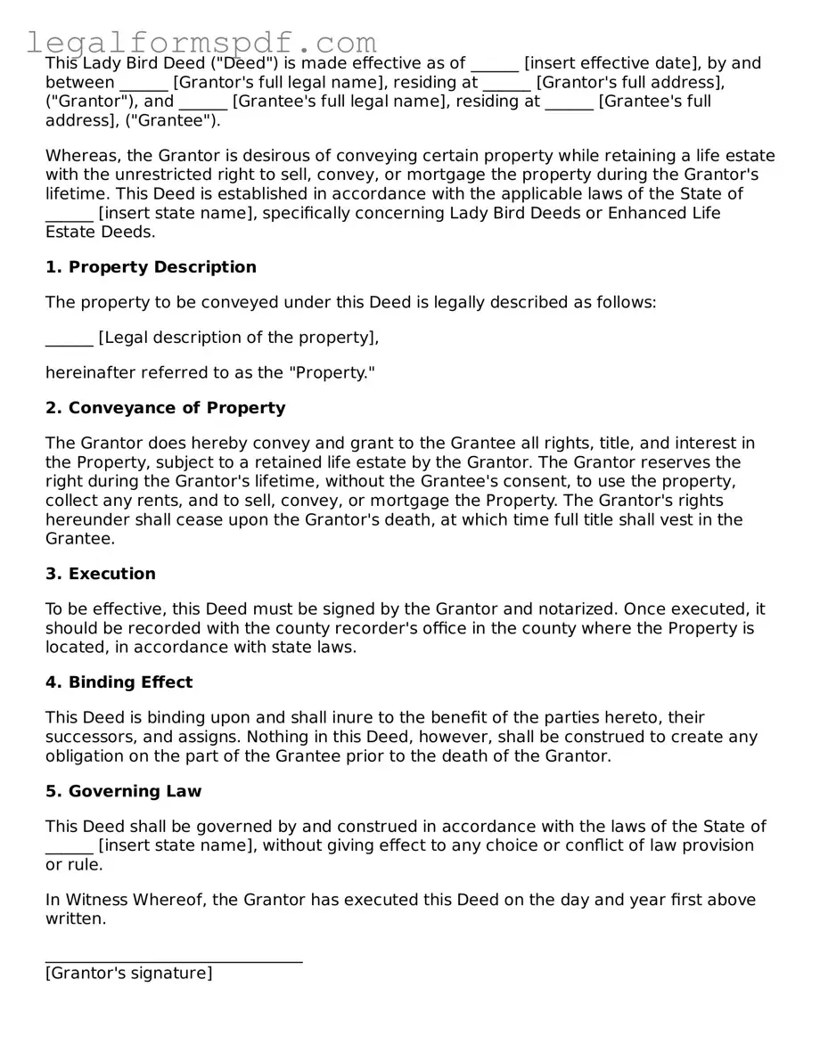 Official Lady Bird Deed Document