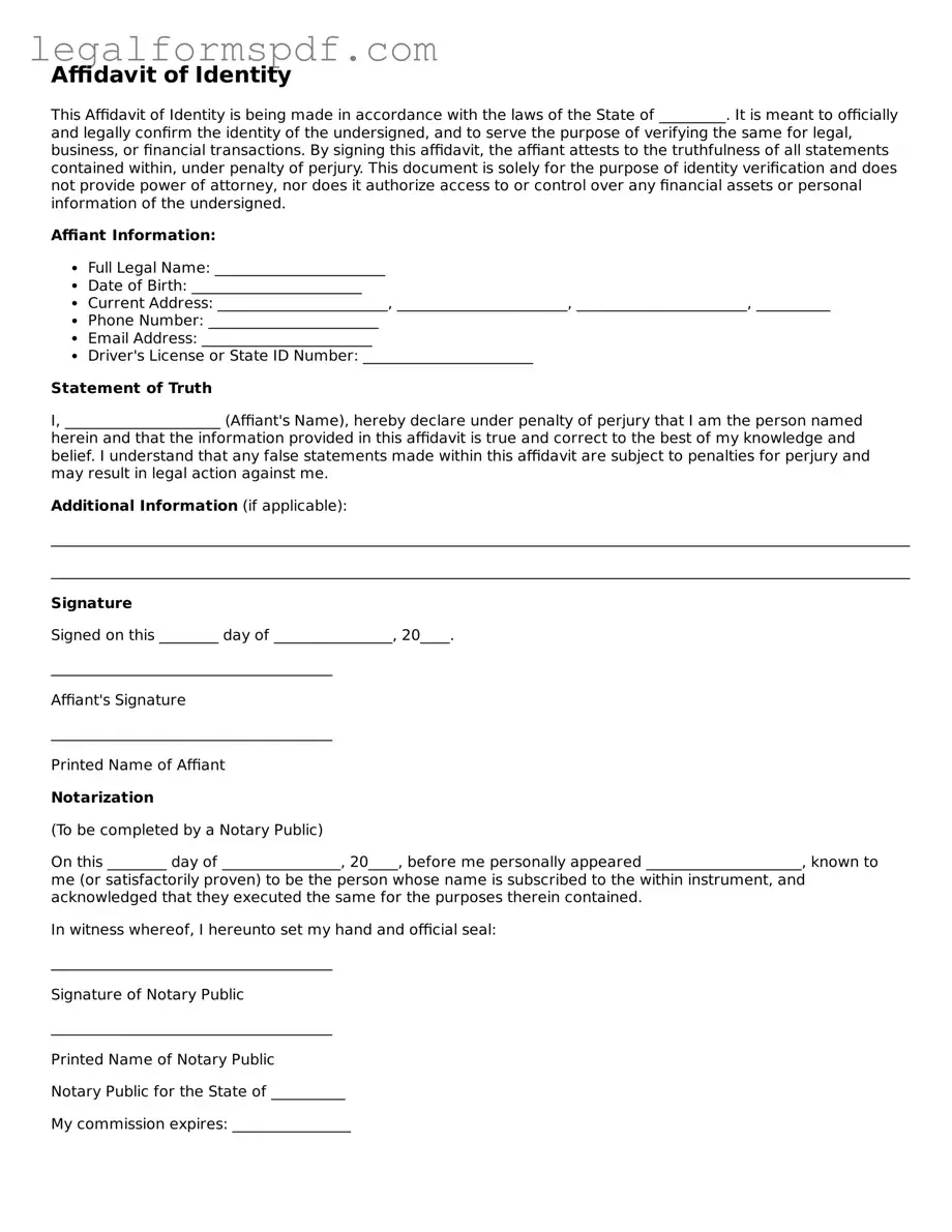 Official Affidavit of Identity Document