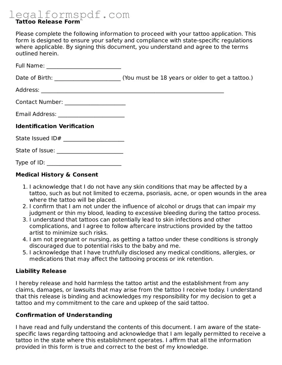 Official Tattoo Release Document