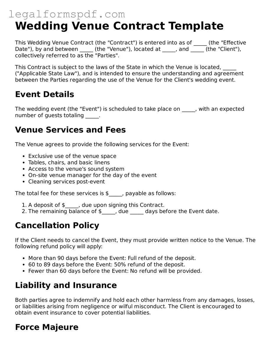 Official Wedding Venue Contract Document