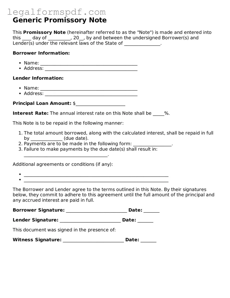 Official Promissory Note Document