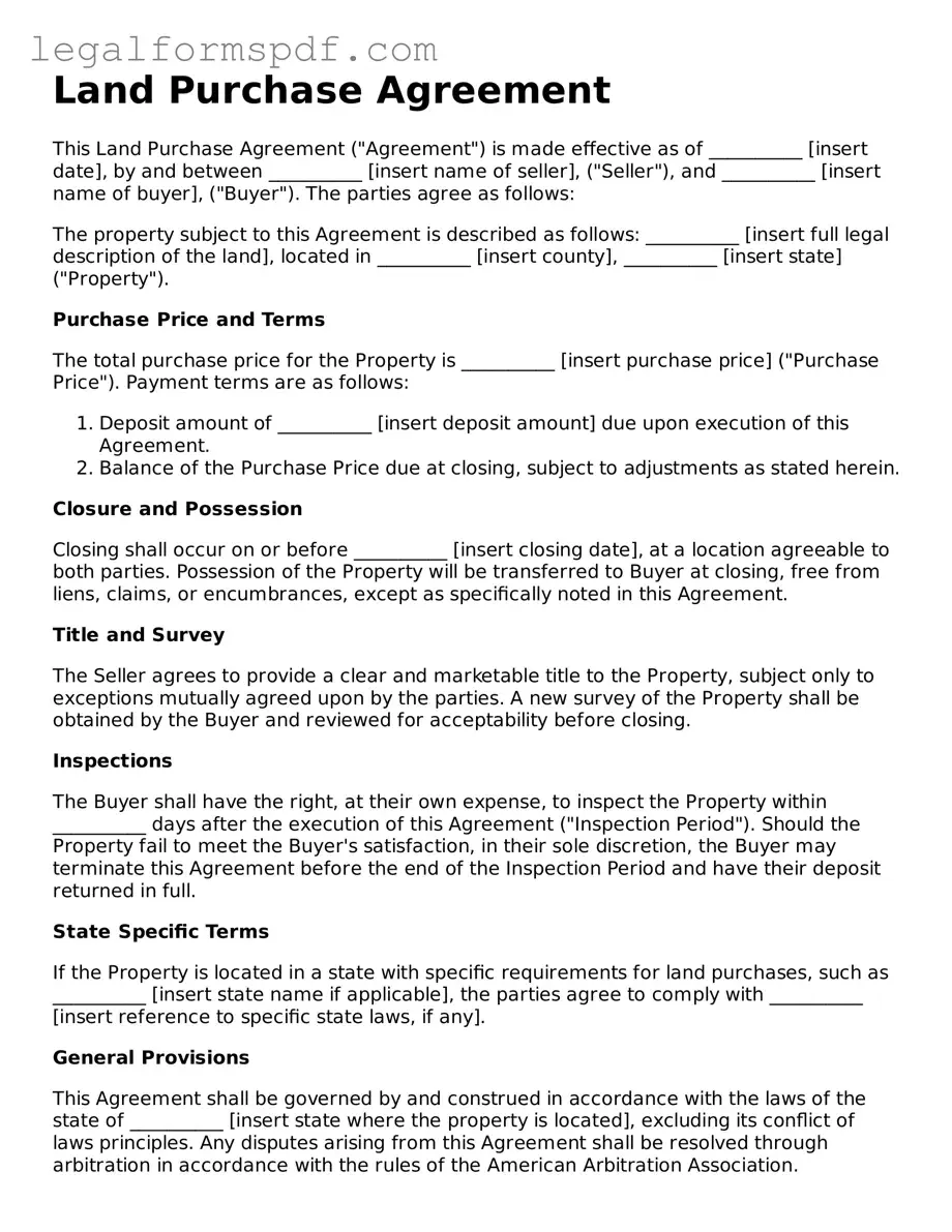 Official Land Purchase Agreement Document