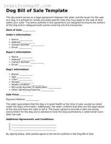 Official Dog Bill of Sale Document