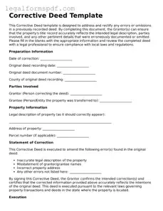 Official Corrective Deed Document