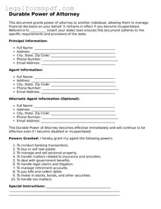 Official Durable Power of Attorney Document