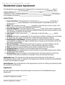 Official Residential Lease Agreement Document