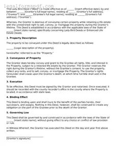 Official Lady Bird Deed Document