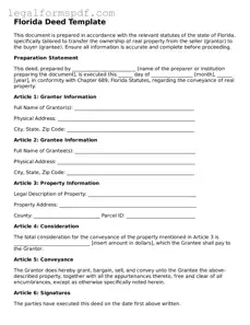 Fillable  Deed Document for Florida