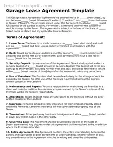 Official Garage Lease Agreement Document