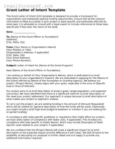 Official Grant Letter of Intent Document