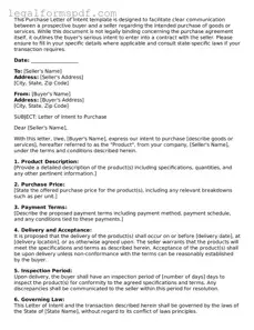 Official Purchase Letter of Intent Document