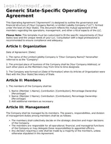 Official Operating Agreement Document