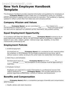 Fillable  Employee Handbook Document for New York