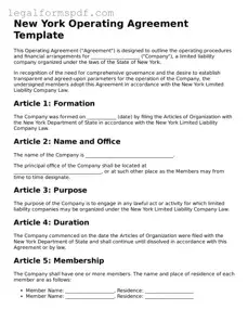 Fillable  Operating Agreement Document for New York