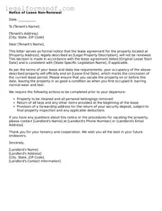 Official Notice of Lease Non-Renewal Document