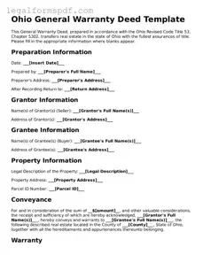 Fillable  Deed Document for Ohio