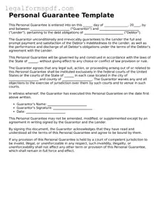Official Personal Guarantee Document