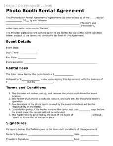 Official Photo Booth Rental Agreement Document