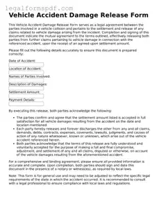 Official Vehicle Accident Damage Release Document