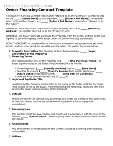 Official Owner Financing Contract Document