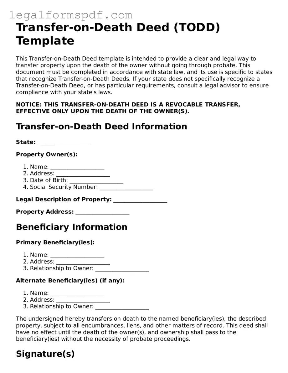 Official Transfer-on-Death Deed Document