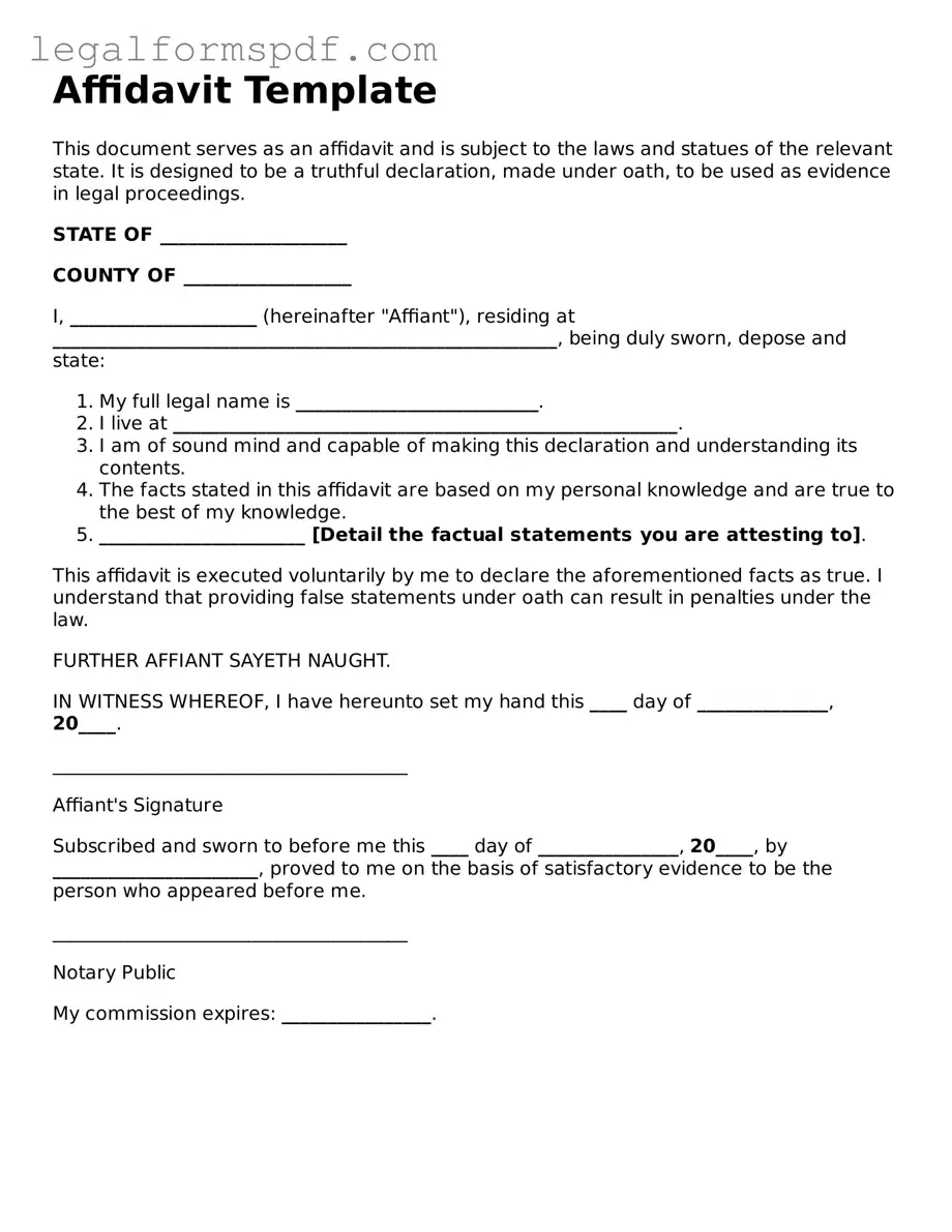 Official Affidavit Document