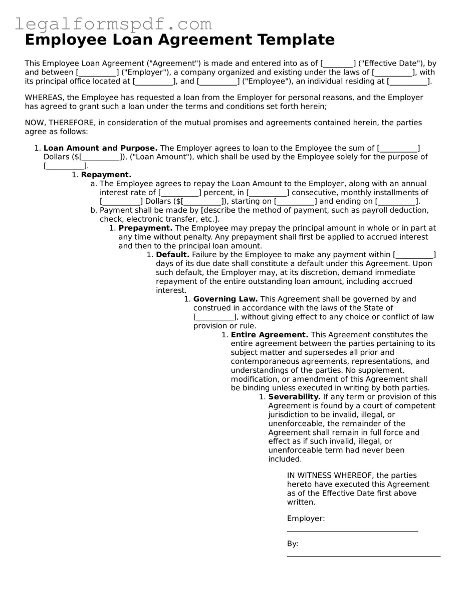 Official Employee Loan Agreement Document
